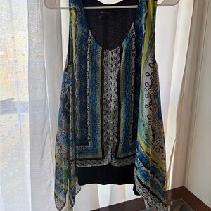 AB Studio Blue, Green and Black Patterned Sleeveless Camisole
